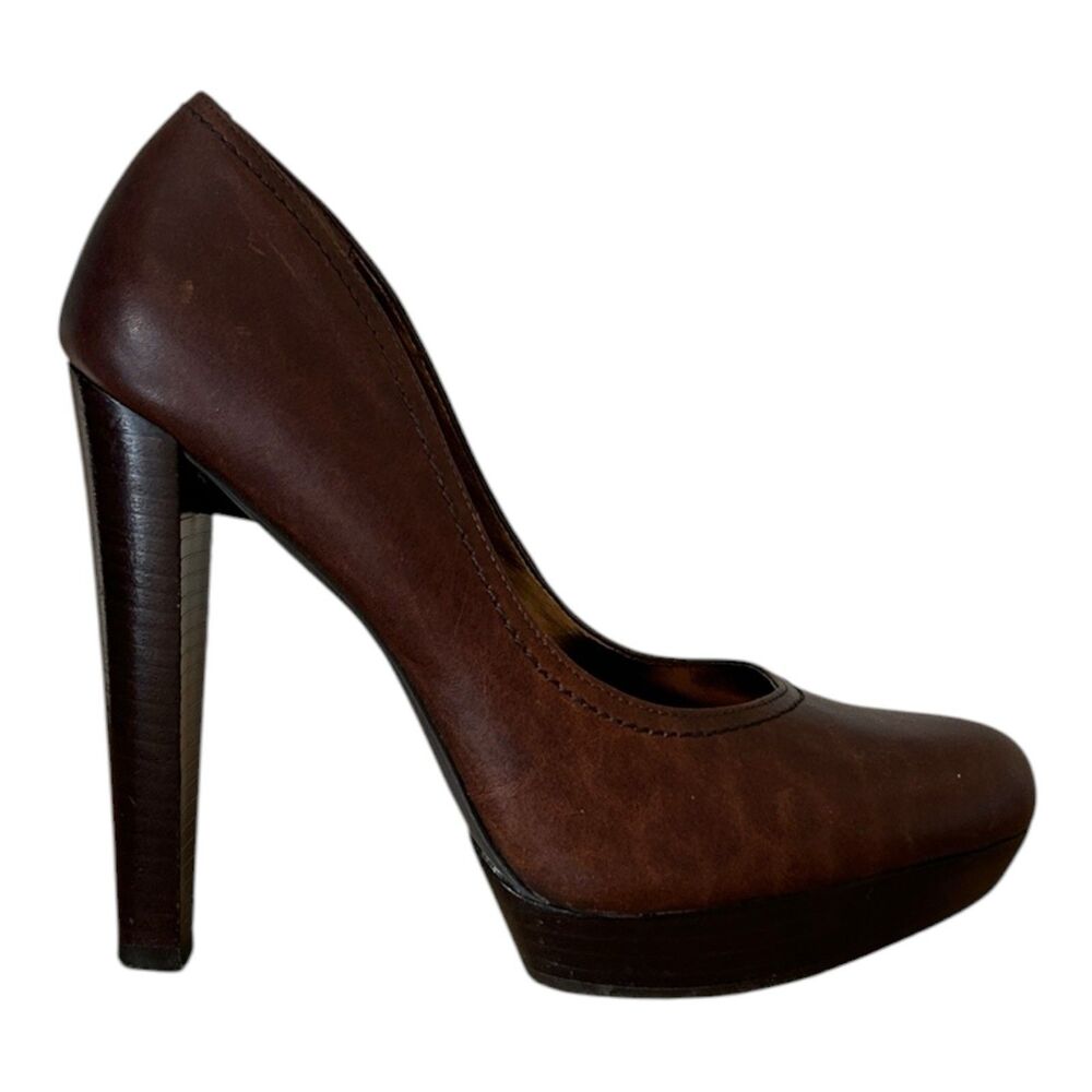 Jessica Simpson JS-Michaela Rugged Brown Rider Leather Pump Size 7M EUC